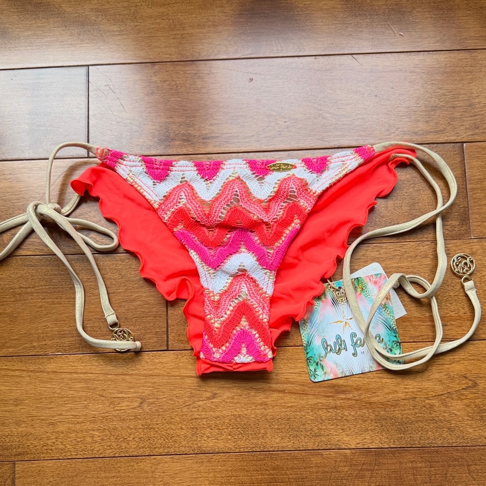 Luli Fama Pink and Gold Bikini Bottom